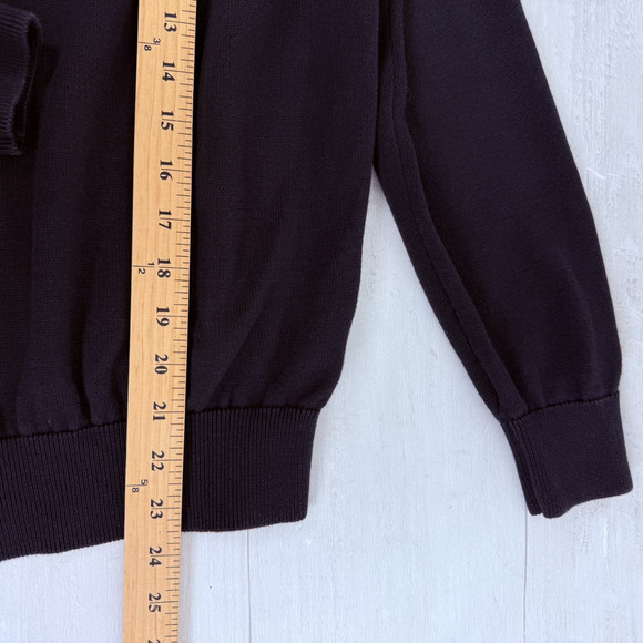 Pact Classic Polo Sweater Women Large Black Organic Cotton Preppy Minimalist - Picture 14 of 16